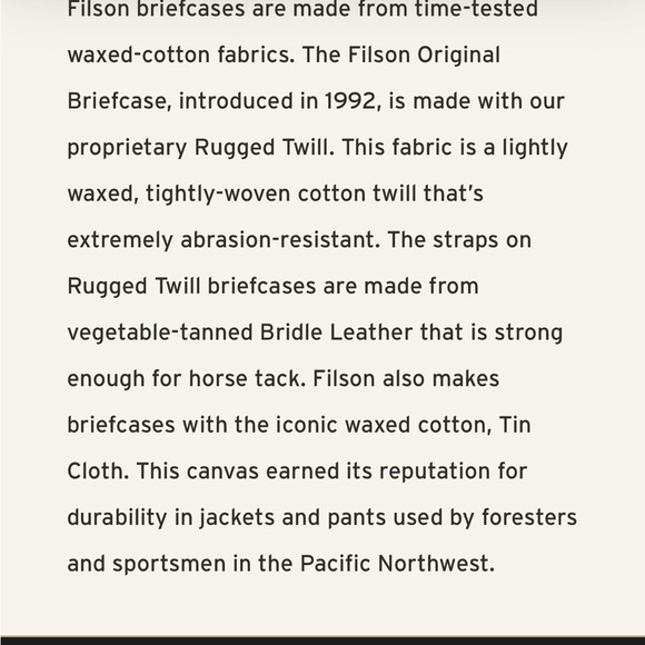 Filson Original Rugged Twill Briefcase, new with tags, excellent condition. - Picture 3 of 15